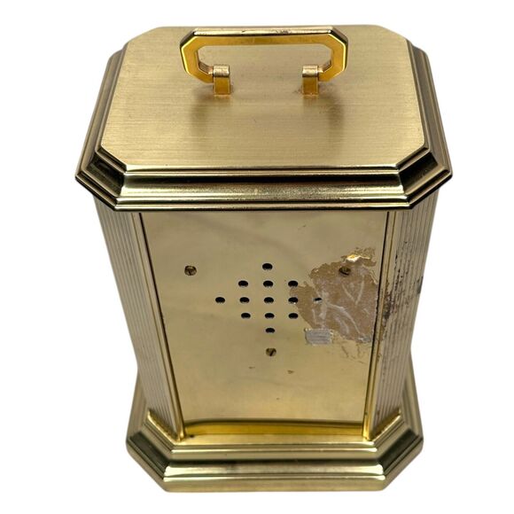 Vintage Bulova Floral Anniversary Mantle Carriage Clock Quartz B 2093 Gold Tone - Picture 3 of 12